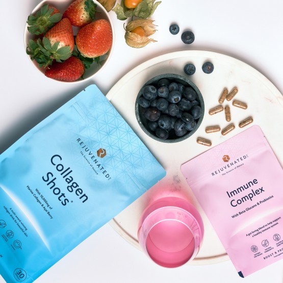 REJUVENATED Collagen Shots + Immune Complex — краса та підтримка імунітету, набір із 2 продуктів