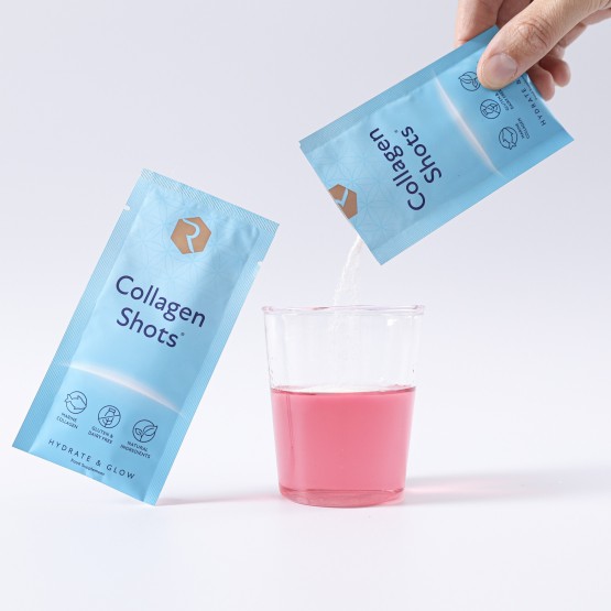 Rejuvenated СOLLAGEN SHOTS 10,000 mg na porcję - Kolagen do picia dla pięknej skóry z jagodami Acai, 24 oddzielne saszetki